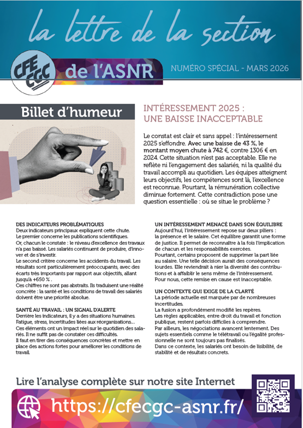 You are currently viewing Lettre de la section – Mars 2026